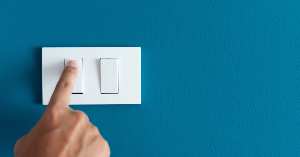 turning on lighting switch