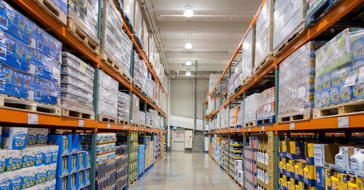 Inside of the costco store 