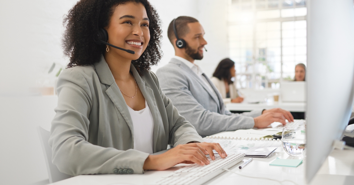 woman in call center for loan advice