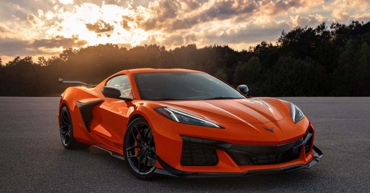 an orange chevrolet corvette