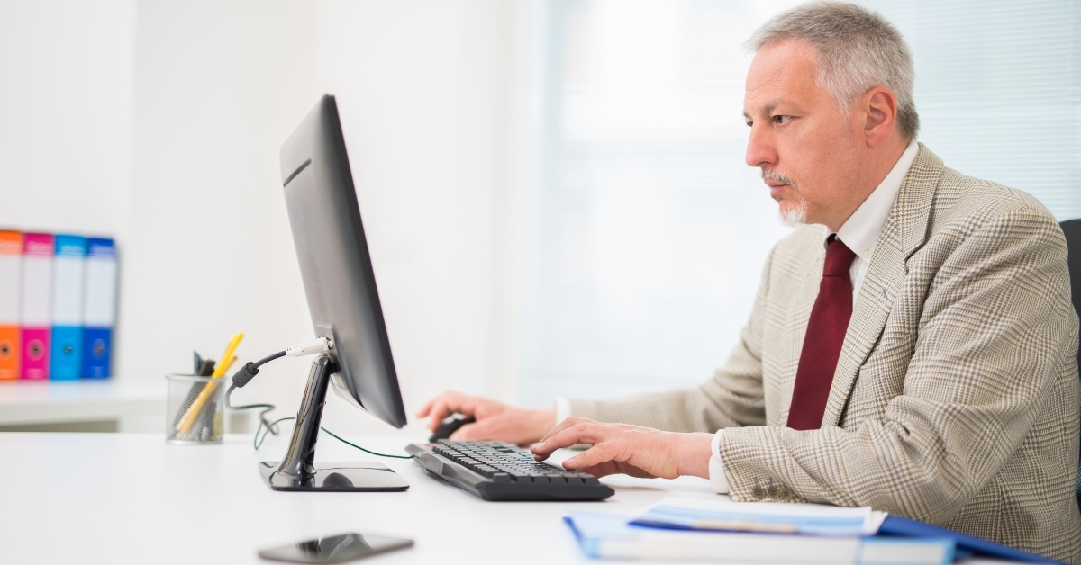 businessman working on his computer