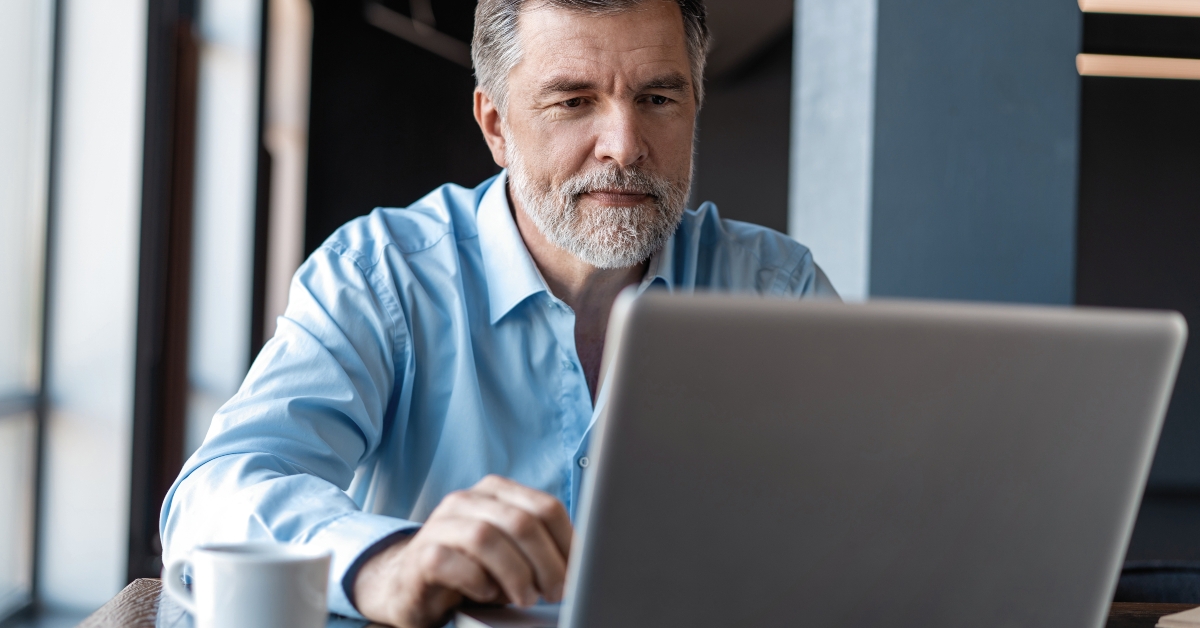 businessman working on laptop