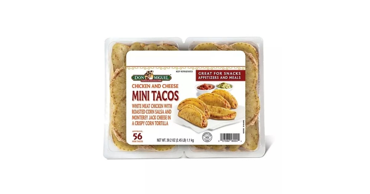 chicken and two cheese mini tacos