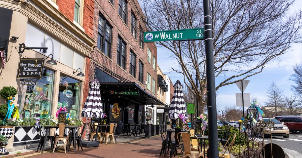 Shops on Center Street in Downtown Goldsboro North Carolina