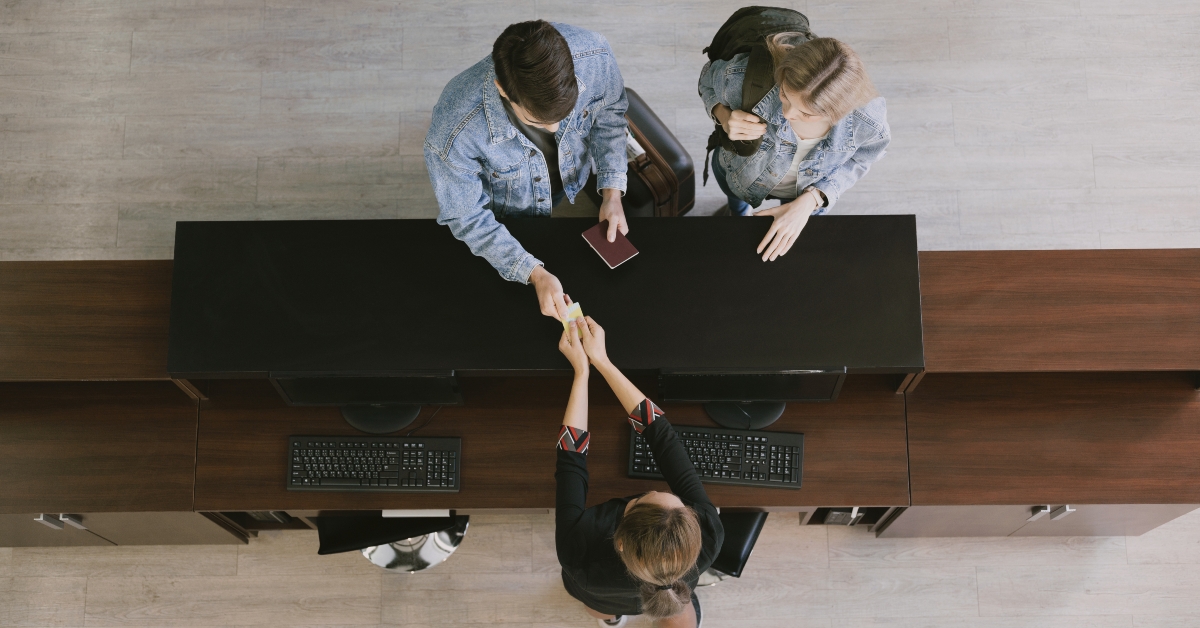 checking in to stay in the hotel