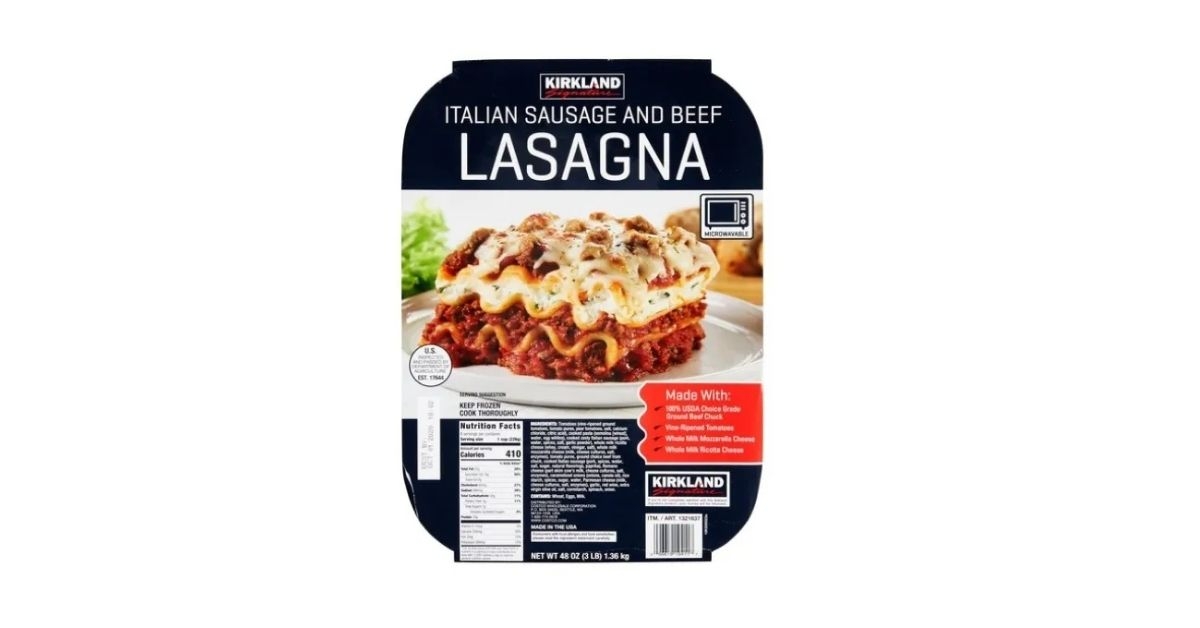 Kirkland Signature Italian Sausage and Beef Lasagna