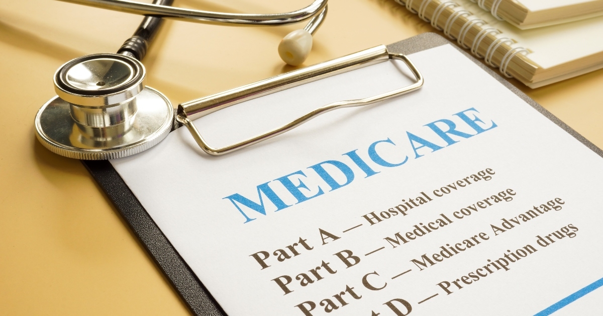 stethoscope with medicare form with parts list