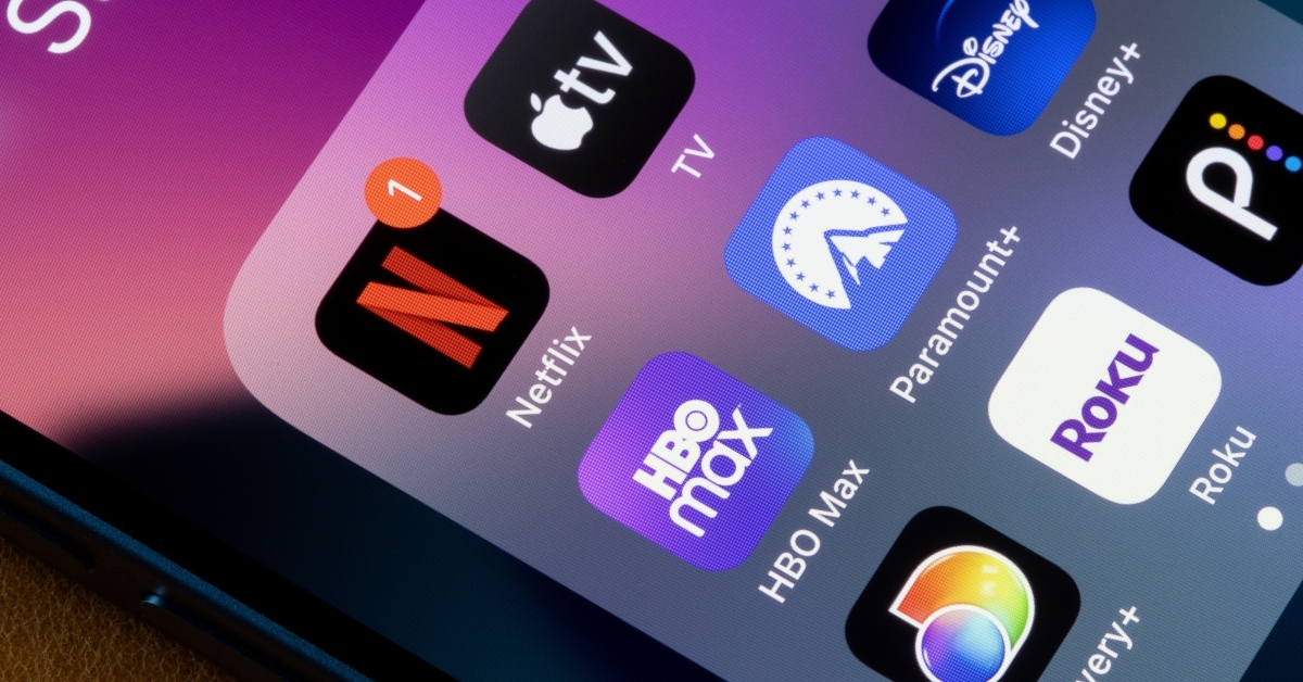 assorted streaming apps are seen on an iphone