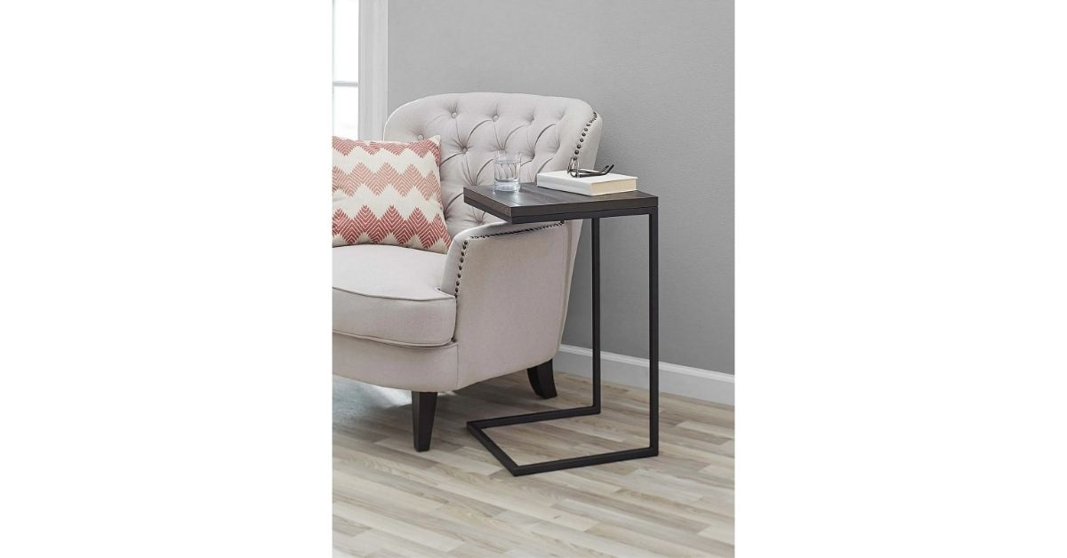 c shape metal end table
