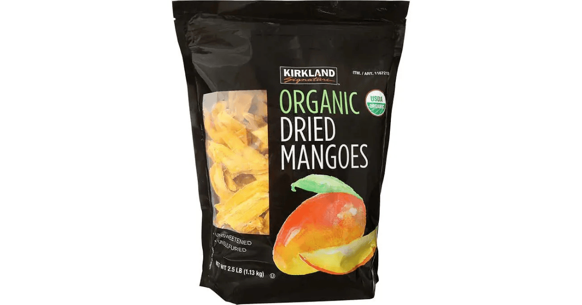 Kirkland organic dried mango bag