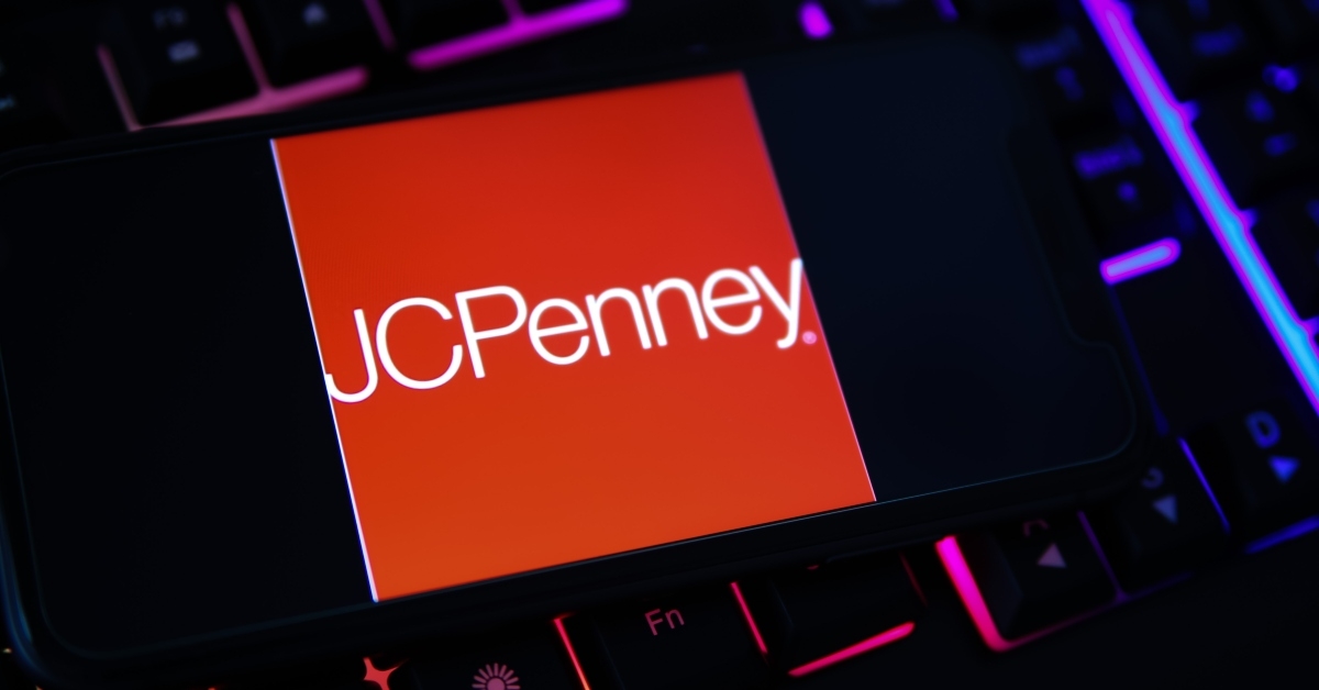 smartphone screen with logo lettering of jcpenney 