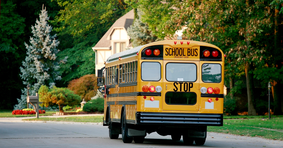 School Bus in Neighborhood