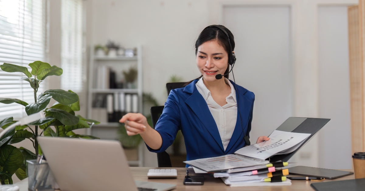 accountant assisting clients via video call