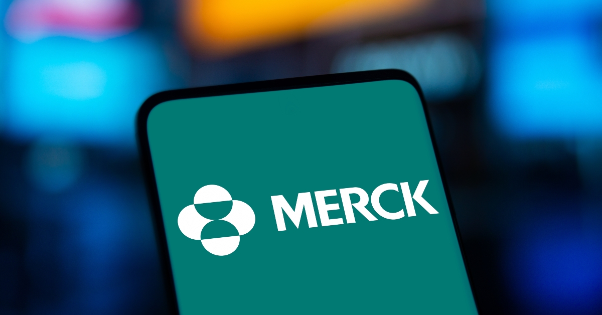 Merck logo is displayed on smartphone
