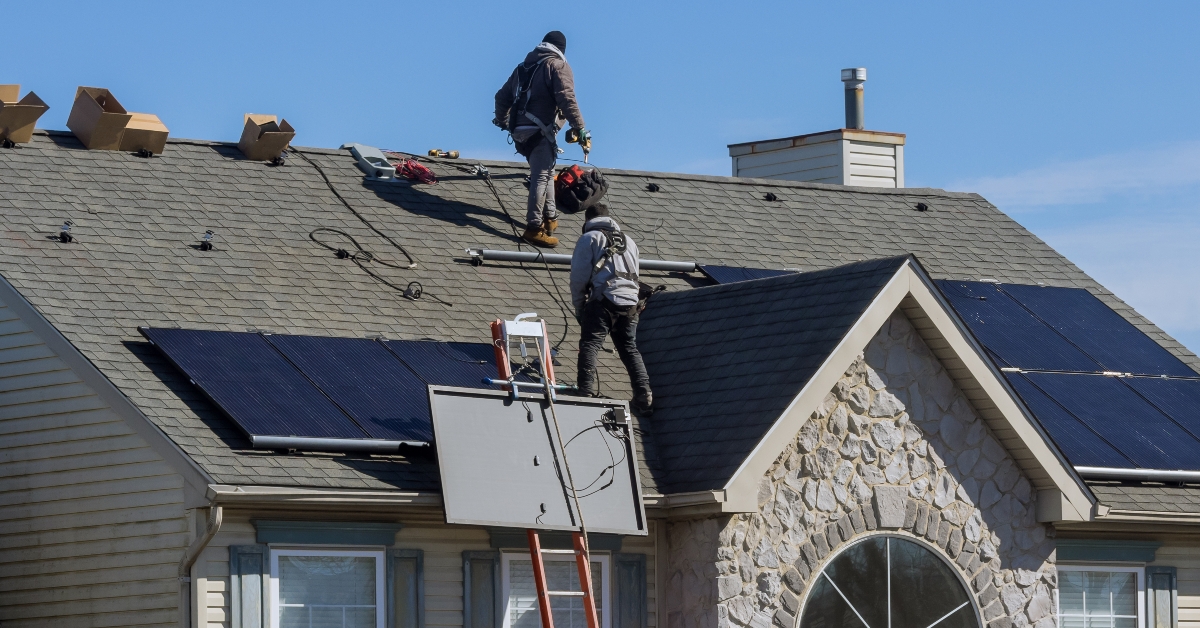 photovoltaic solar panels on roof