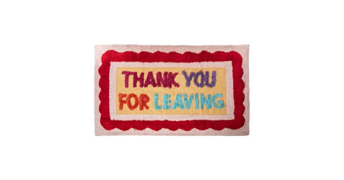 cotton tufted thank you for leaving rug