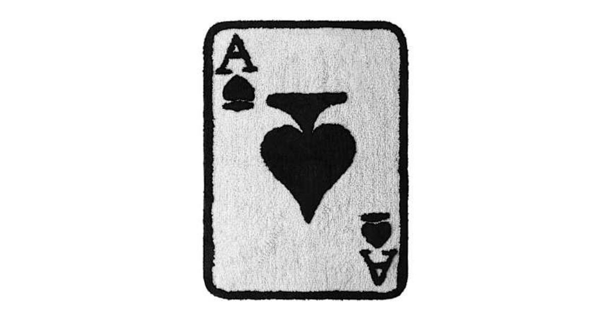 playing card shaped cotton rug