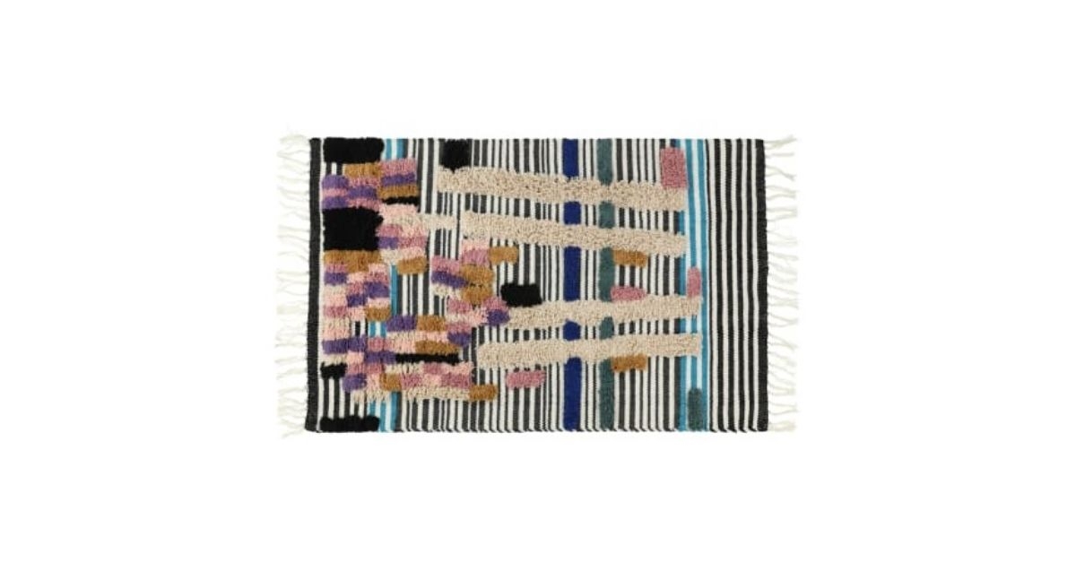 textured stripe accent rug