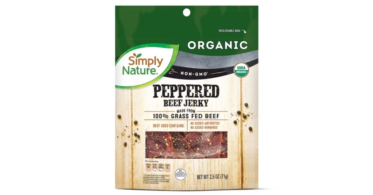 simply nature organic peppered beef jerky