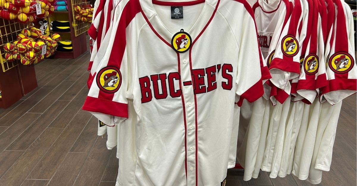 a display of baseball jersey