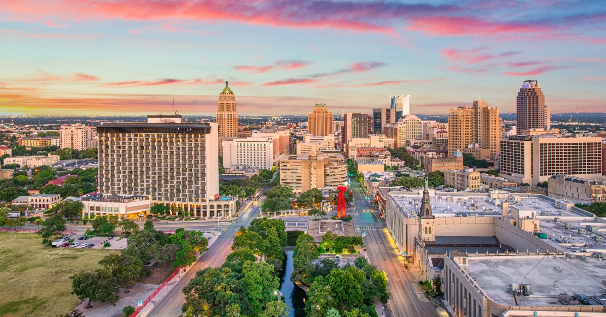 drone skyline aerial panorama