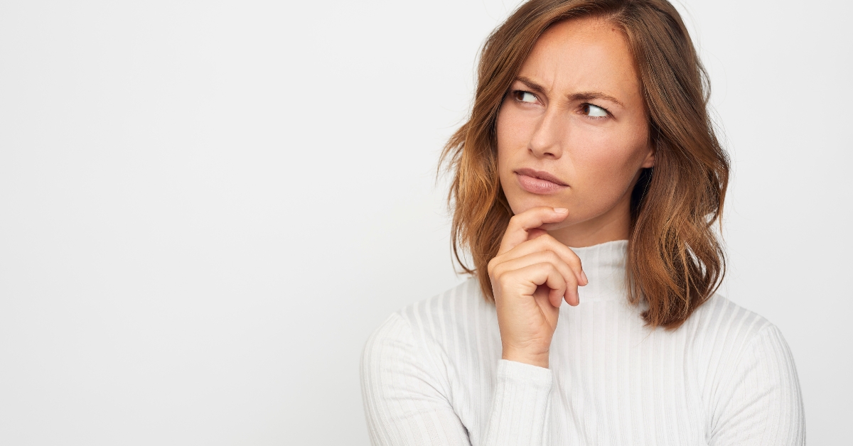 young woman thinking