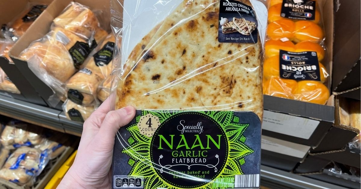 specially selected garlic naan flatbread