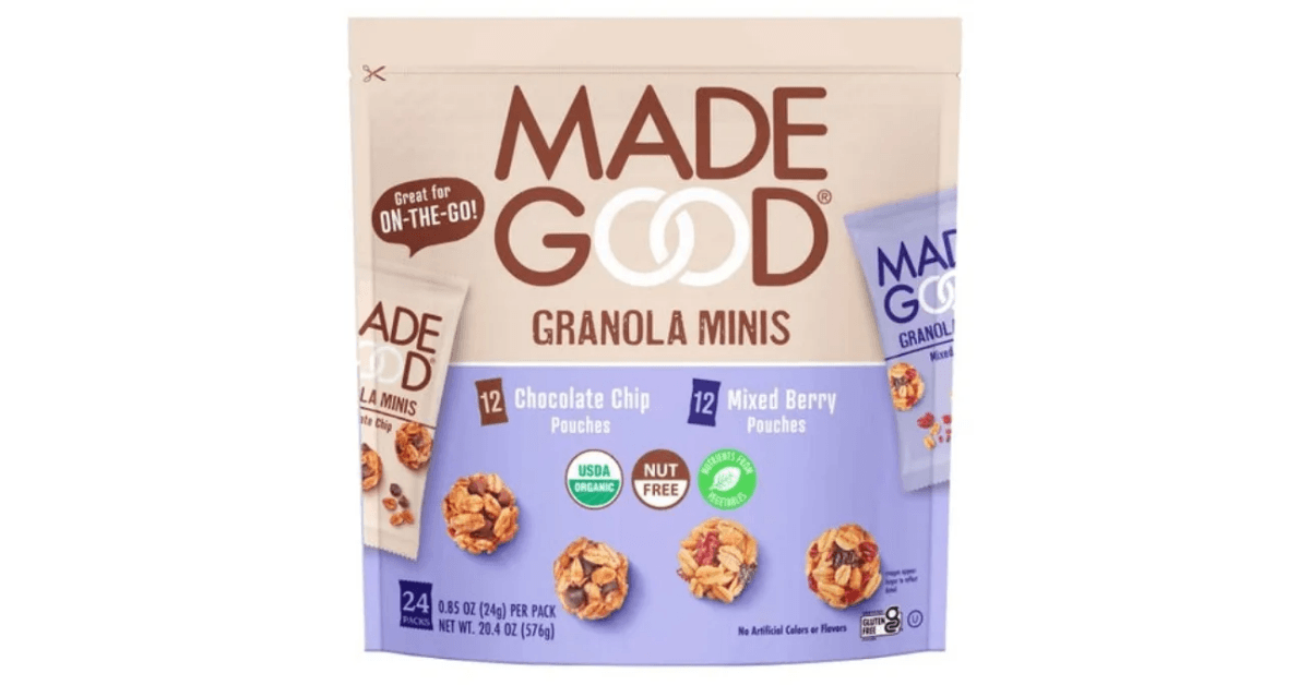 Made Good granola minis bag