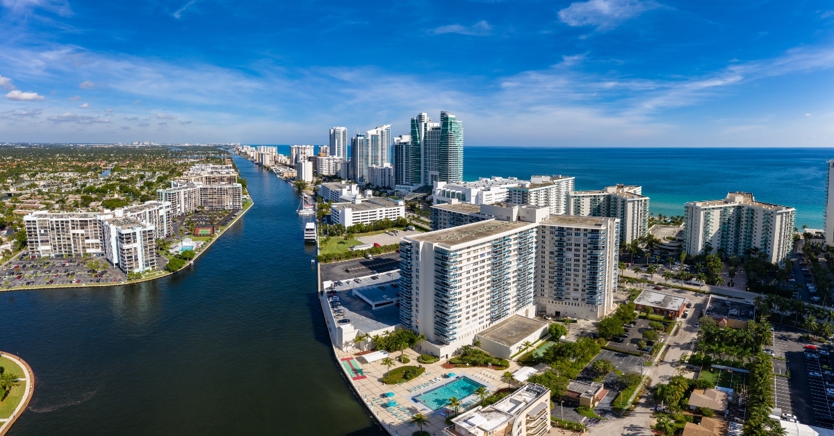 aerial view panorama of fort lauderdale