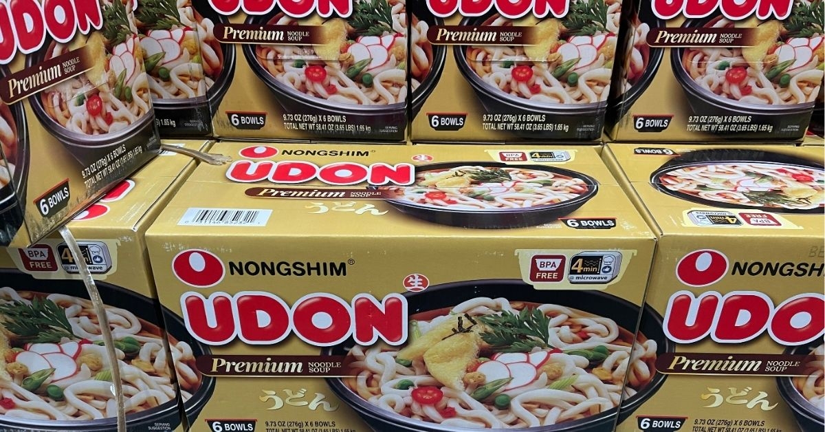 a pile of noodle soup bowls 