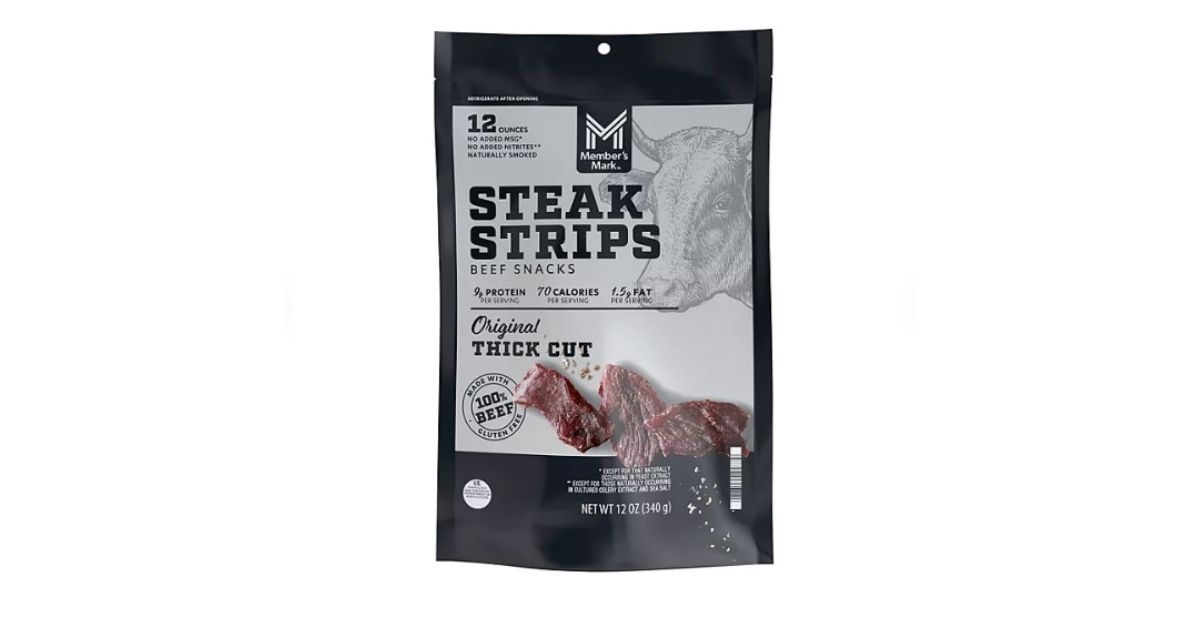 a pack of beef steak strips