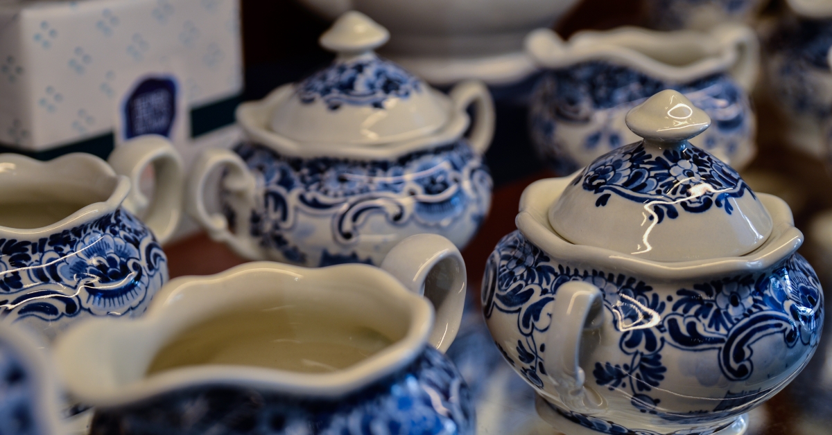 famous white and blue ceramics