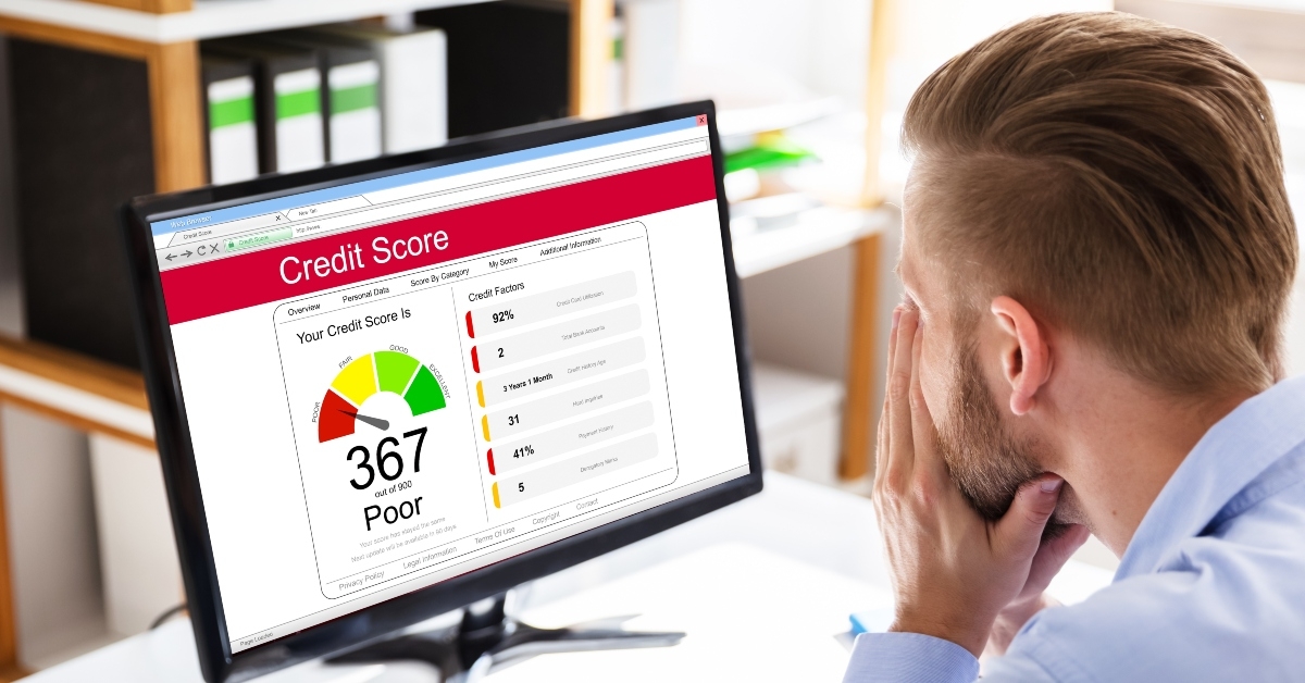 man checking his credit score