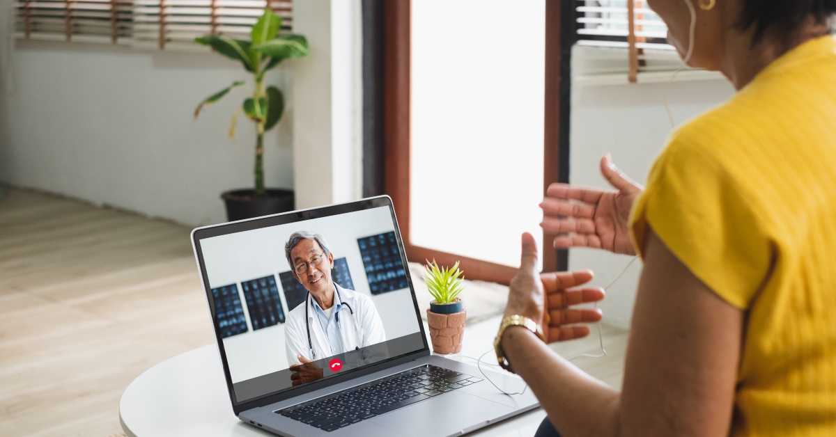 senior video call with doctor telemedicine