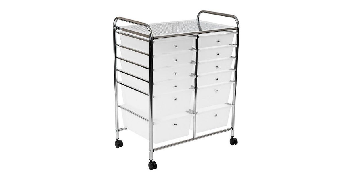 12 draw rolling organizer cart