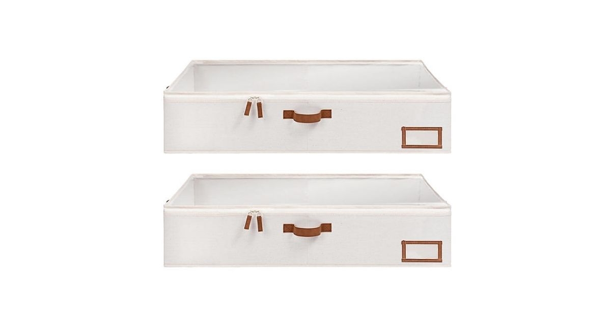 collapsible under bed fabric storage bin