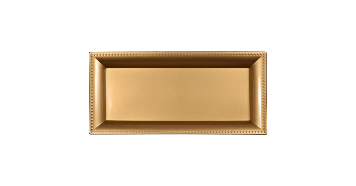 Gold Rectangular Plastic Charger Trays