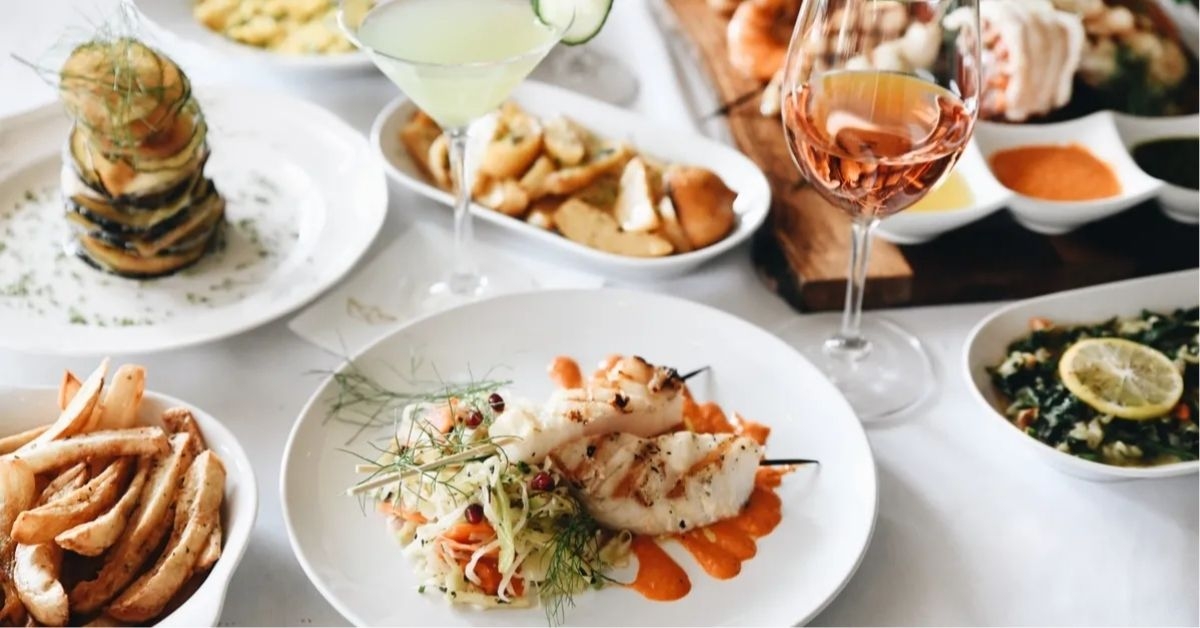 Greek food at restaurant