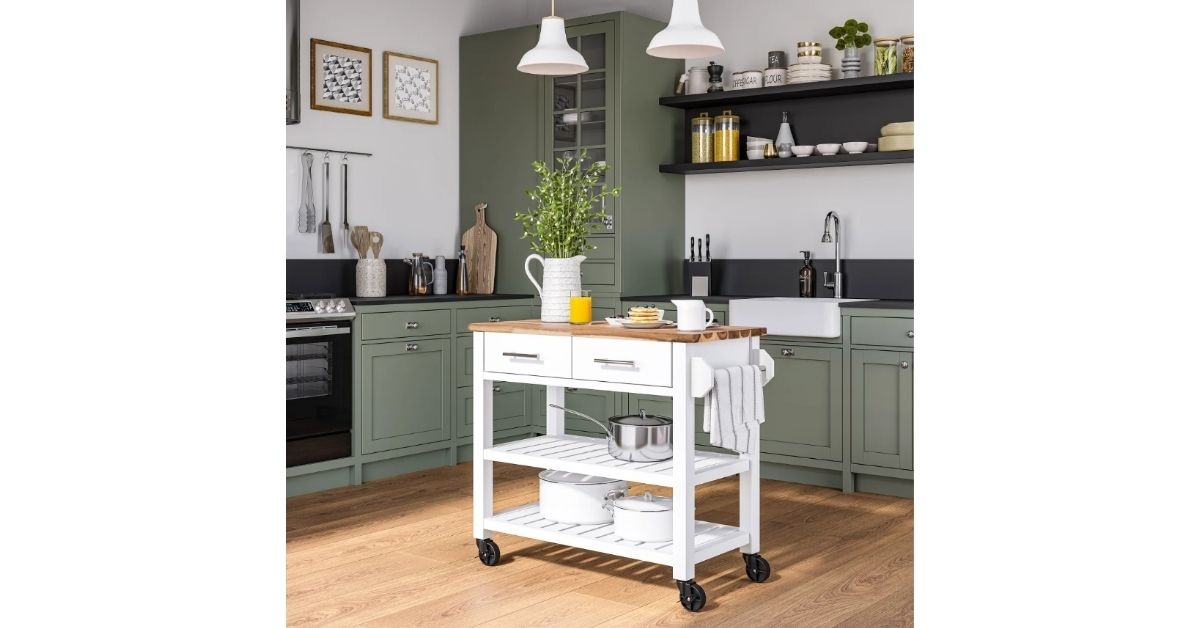 top kitchen cart with drawers