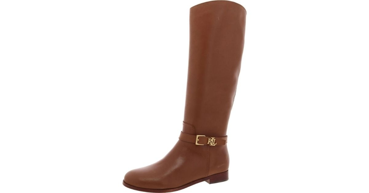 Lauren Ralph Lauren Womens Brooke Tall Leather Riding Knee-High Boots