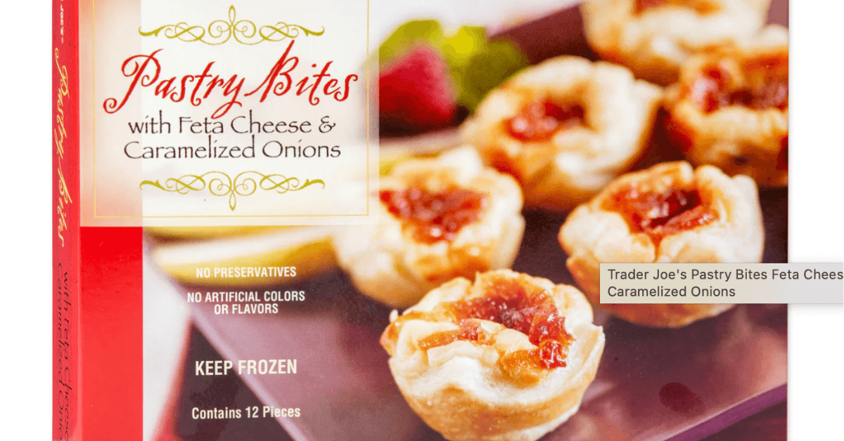 Pastry Bites Feta Cheese & Caramelized Onions