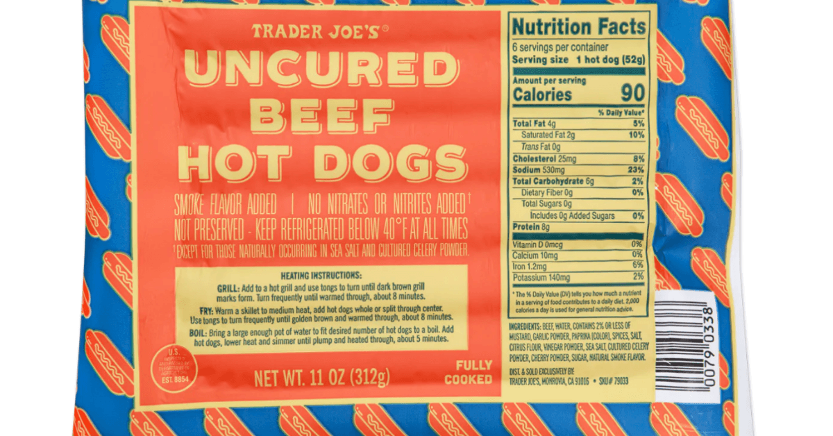 Trader Joe's Uncured Beef Hot Dogs