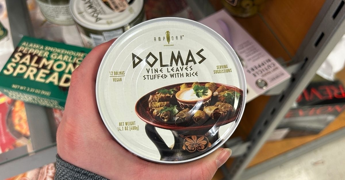 can of vine leaves stuffed with rice