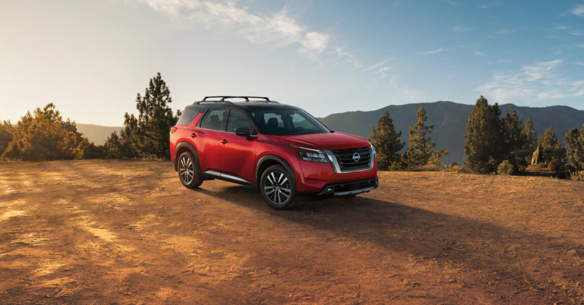 Nissan Pathfinder on a sunset