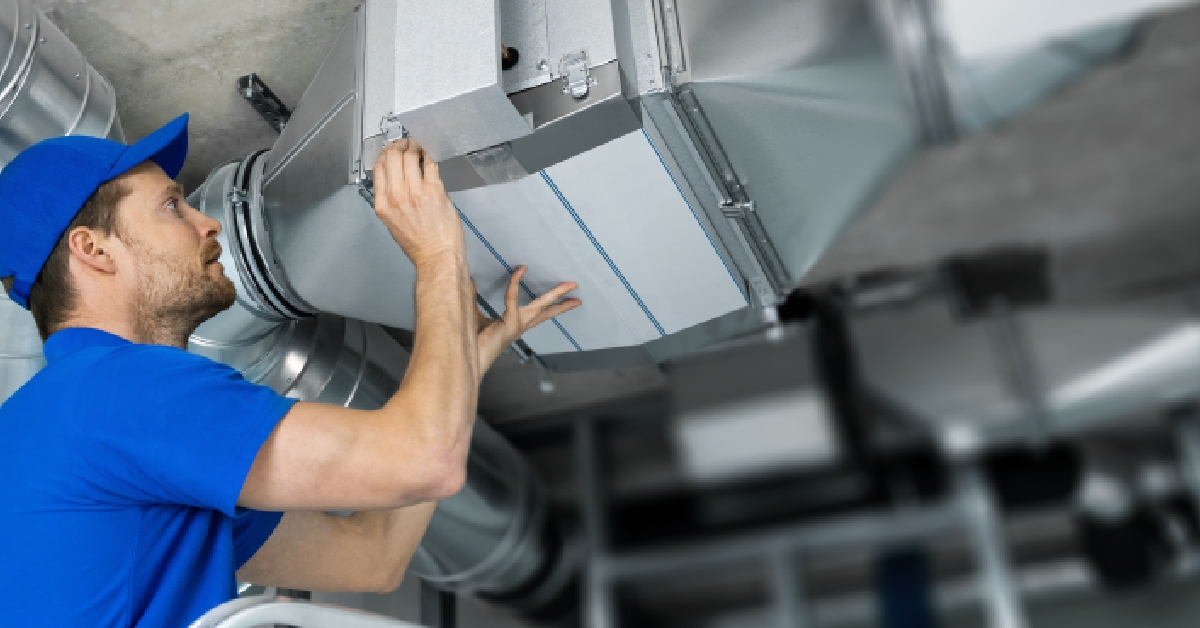 hvac technician at work