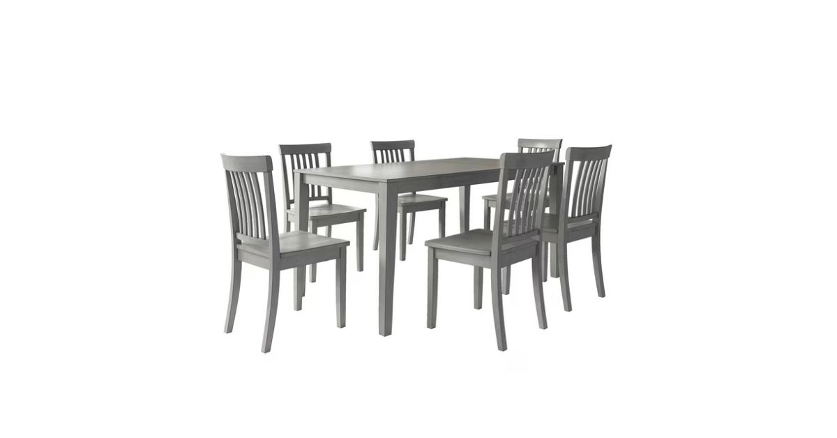 Weston Home Lexington Wood Dining Set with Bench and 4 Ladder Back Chairs