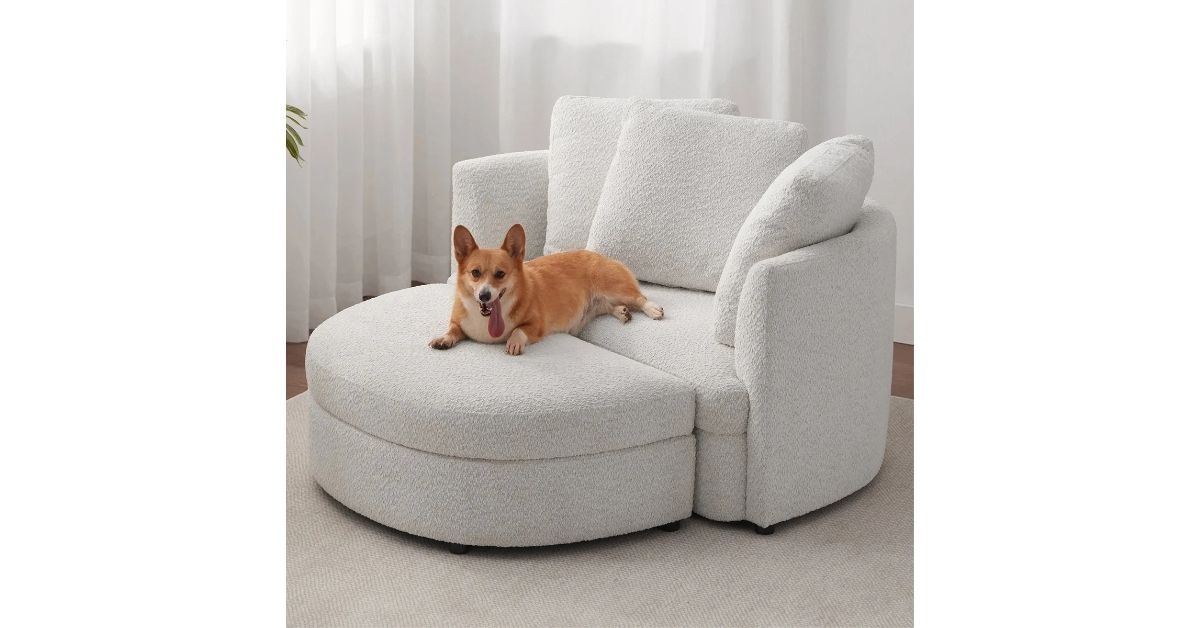 holley oversized fabric accent chair with storage ottoman