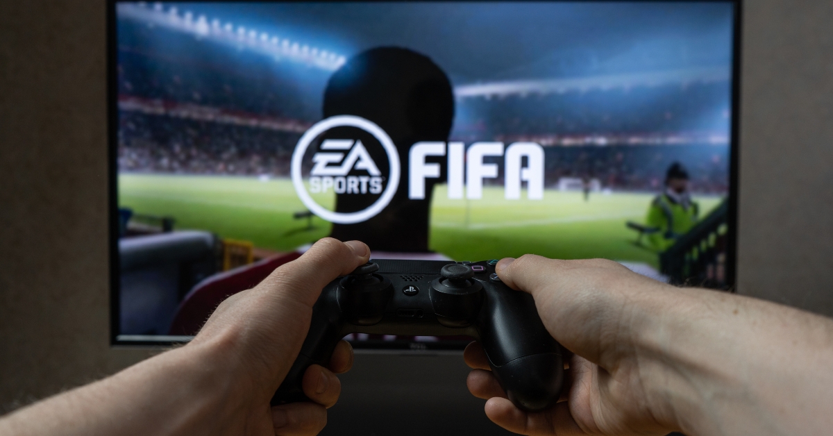 playing video game on playstation