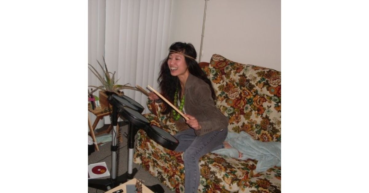 Person playing e-drums