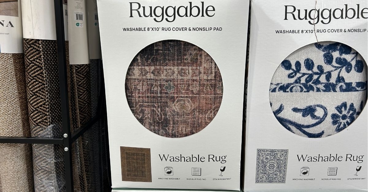 washable rug on display